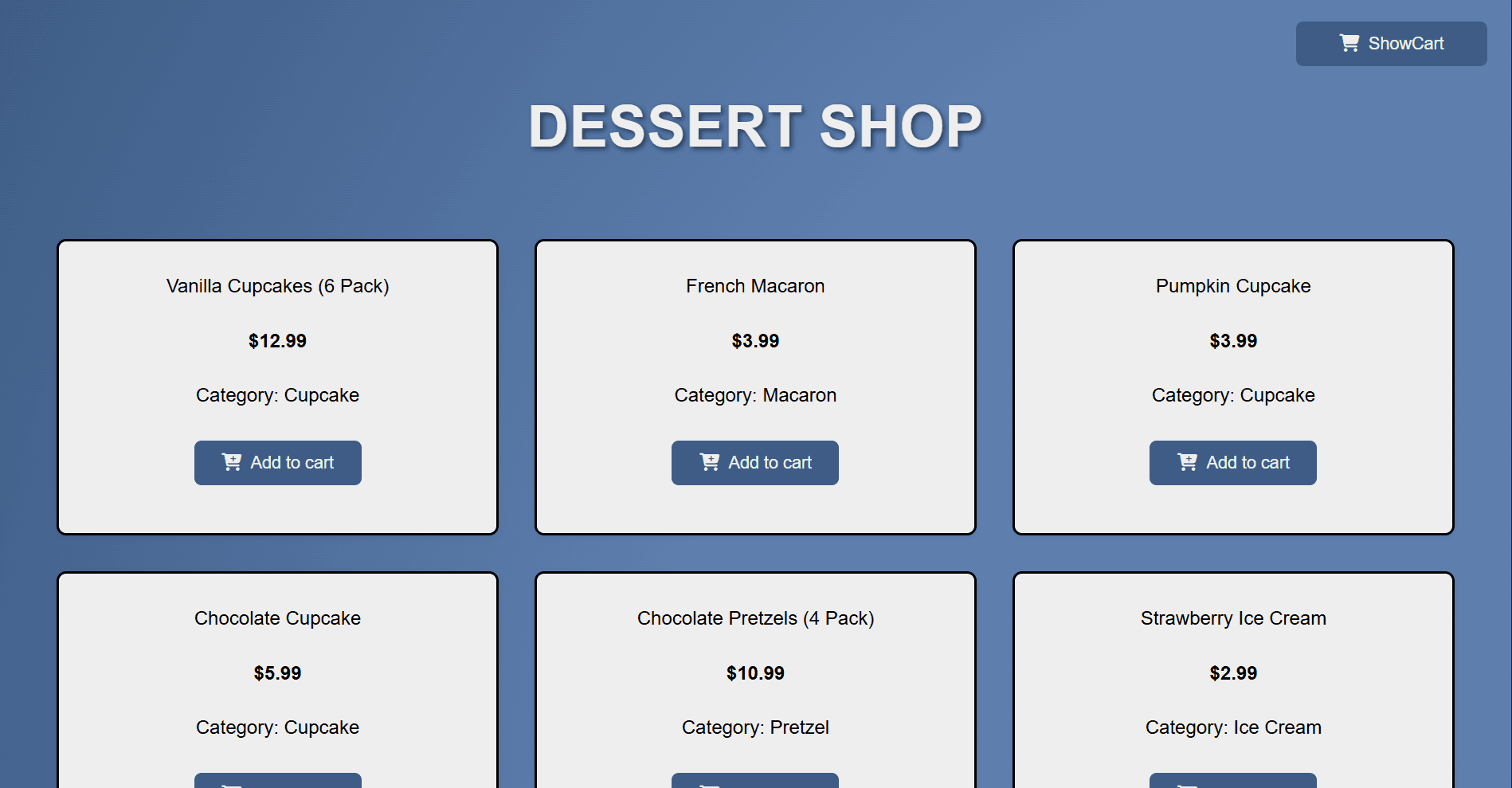 Dessert Shop
