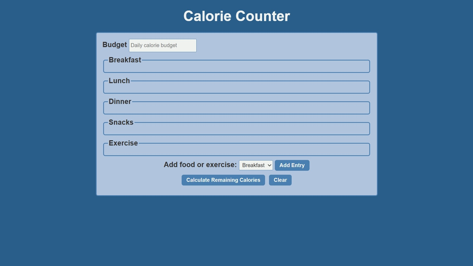 Calorie Counter